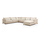 Taraval 4-Piece Sectional with Oak Base (Left Arm Sofa, Corner, Armless Loveseat, Right Arm Chaise)