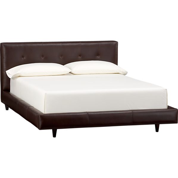 Tate Leather Bed in Beds, Headboards | Crate and Barrel