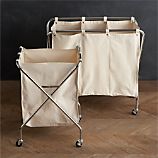 Canvas Hamper and Three-Section Sorter