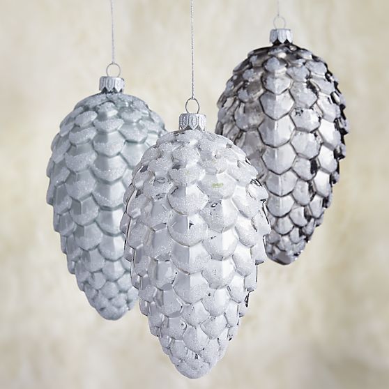 Metallic Pine Cone Ornaments