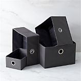 Grey Storage Totes and Drawers with Grommets