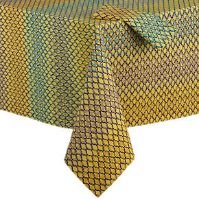 Trellis Yellow Tablecloth and Trellis Yellow Napkin
