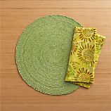 Tropical Palm Celery Placemat and Batik Green Napkin