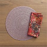 Tropical Palm Slate Placemat and Batik Berry Napkin