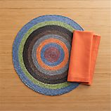 Tropical Palm Spiral Placemat and Cotton Tiger Lily Napkin