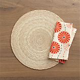 Tropical Palm Natural Placemat and Lisette Napkin