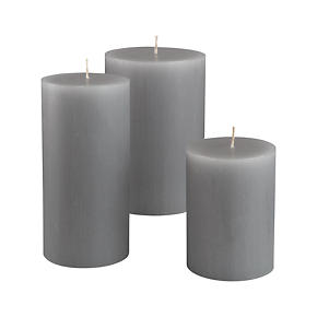Tupelo Grey Pillar Candles