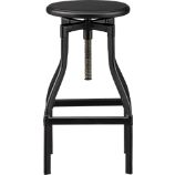 Turner Black 24"–30" Barstool