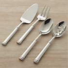 Tuscany 4-Piece Serving Set: pastry server, serving spoon, pierced serving spoon, meat fork.