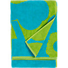 Turquoise and Lime Bath Towel. 20"Wx59"L