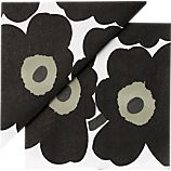Marimekko Unikko Black Paper 6.5" Napkins Set of 20