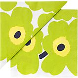 Marimekko Unikko Lime and Yellow Paper 6.5" Napkins Set of 20