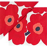 Set of 20 Marimekko Unikko Red Paper 4.75" Napkins