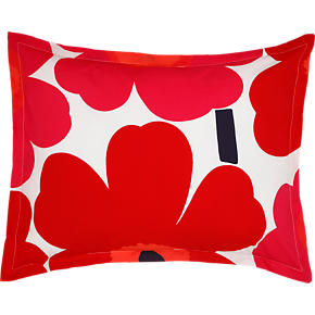 Marimekko Unikko Red Standard Pillow Sham