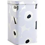Marimekko Unikko Tall White and Silver Tin Box