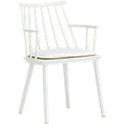 Union White Dining Arm Chair with Sunbrella® White Sand Cushion.