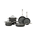 8-Piece Set with Double Bonus: 8-qt. Sear stockpot with lid, 4-qt. Sear sauté pan with lid, 3-qt. Slide saucepan with lid, 10" Slide frypan, 8" Slide frypan, bonus 5 qt. colander and bonus 12" everyday pan with lid.