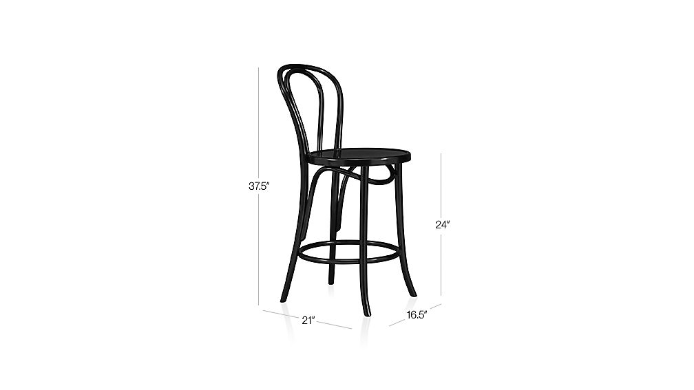 Vienna Black Counter Stool in Bar Stools Crate and Barrel