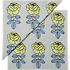 Set of 20 Marimekko Vihkiruusu Green and Blue Paper Napkins. 6.5" sq. (folded)