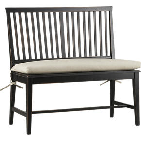 Village Black Armless Bench