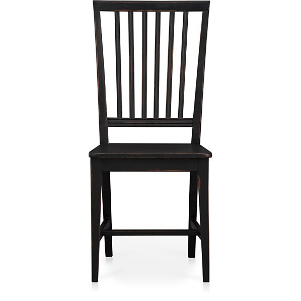 Village Black Wood Dining Chair in Dining Chairs Crate and Barrel