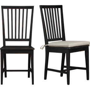 Village Black Side Chair and Natural Cushion