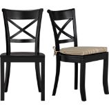 Vintner Black Side Chair and Latte Stripe Cushion