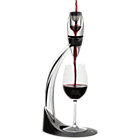 Deluxe Red Wine Aerator. 2.5"dia.x5.75"H aerator, 6.75"dia.x13"H stand.