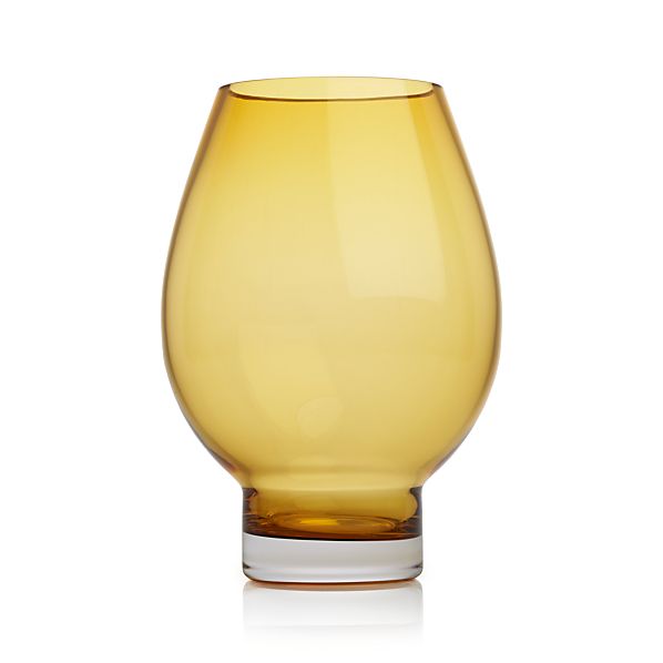 Vista Amber Hurricane Pillar Candle Holder Crate and Barrel