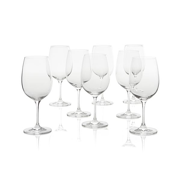 Set of 8 Viv Big Red Wine Glasses Crate and Barrel