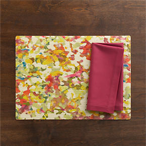 Watercolor Placemat and Cotton Berry Napkin