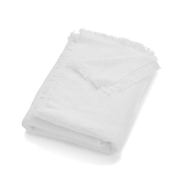White Fringe Bath Towel Crate and Barrel