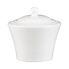 White Pearl Sugar Bowl with Lid. 3.75"H