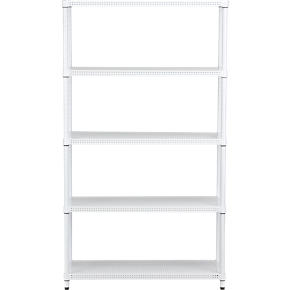Perforated White Five-Shelf Unit
