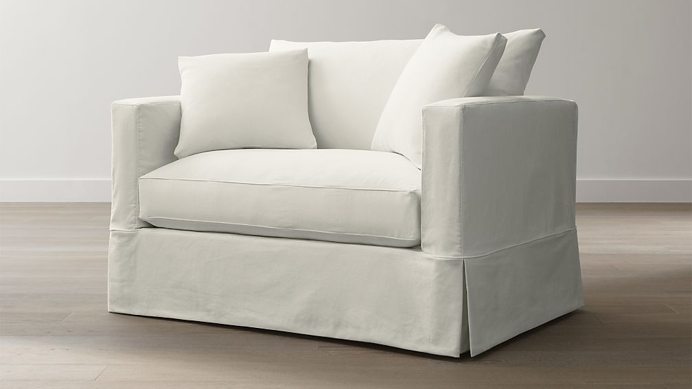 Willow Twin Sleeper Sofa  Snow  Crate and Barrel