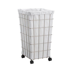 Wire Hamper with White Liner Set
