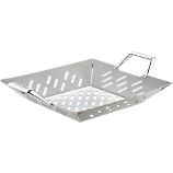 Stainless Steel Wok Grill Basket with Cast Handles