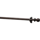 1.25"dia.x72" Espresso Wood Rod Set: one rod, two finials and two brackets.