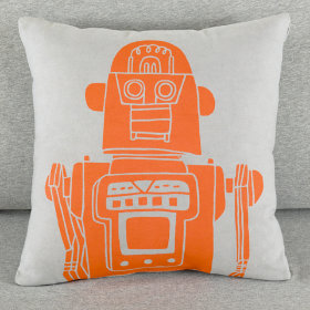 Robo-Throw Pillow (Grey)