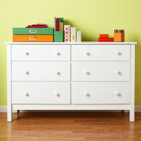 Simple 6-Drawer Dresser (White)
