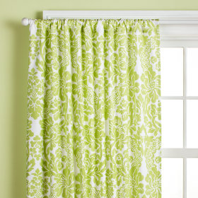 Wallpaper Floral Curtain Panels (Green)