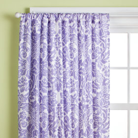 Wallpaper Floral Curtain Panel (Lavender)