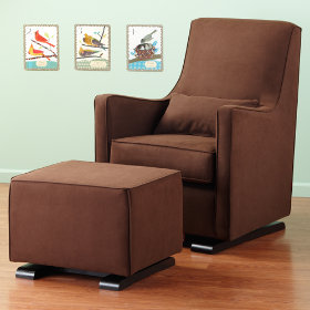 Luca Glider & Ottoman (Dark Brown)