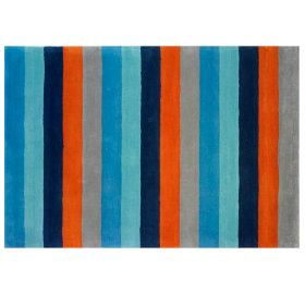 Bold Stripe Rug (Blue-Orange)