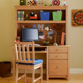 Simple Desk & Hutch (Natural)