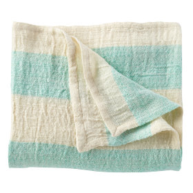 Lightly Striped Baby Blanket (Aqua)