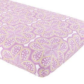 Mosaic Paisley Crib Fitted Sheet (Lavender Paisley)