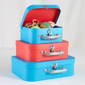 Bon Voyage Suitcase Set (Blue/Red)