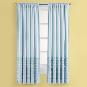 Multi Ruffle Curtain Panels (Blue)