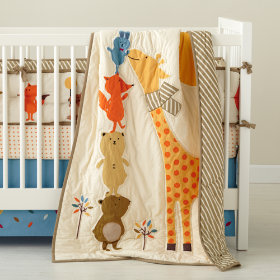 Bright Eyed, Bushy Tailed Crib Skirt